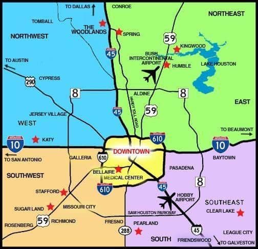 ヒューストンの空港マップ