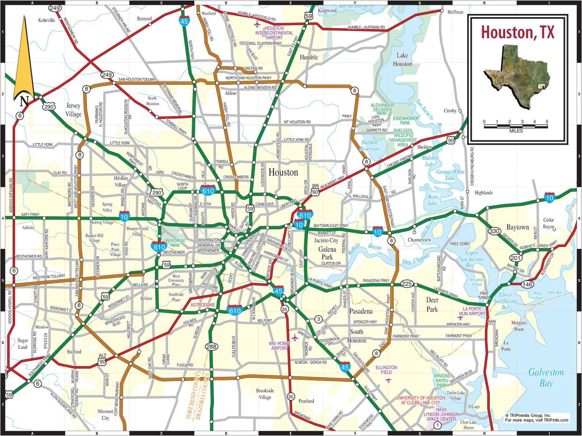ヒューストンの道路地図