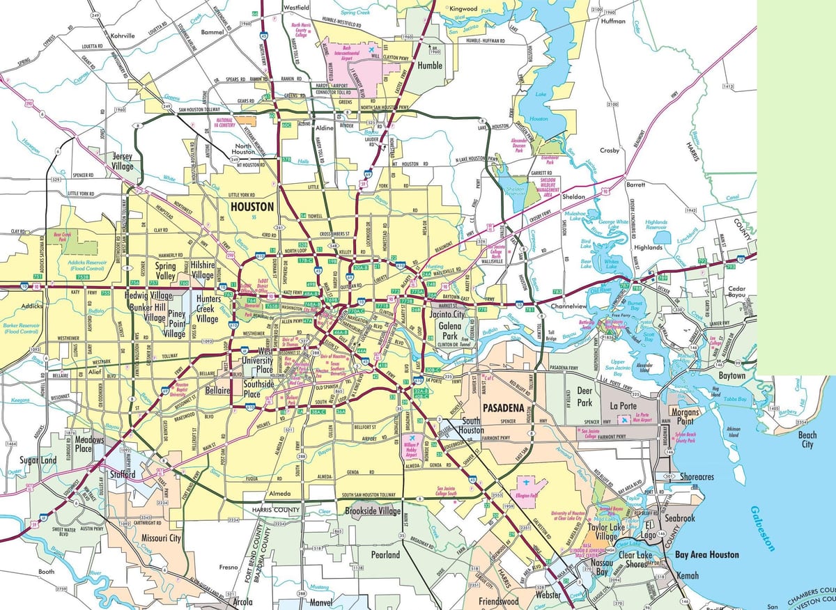 ヒューストン市街地図